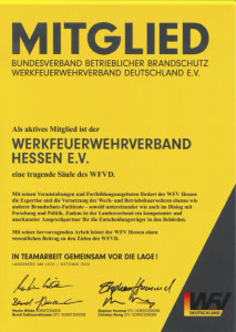 WFV-Hessen ist Mitglied im Werkfeuerwehrverband Deutschland